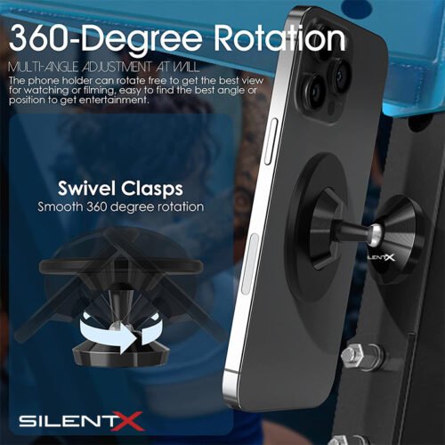 SILENTX Universal Dual Magnetic Gym Phone Mount Holder Dual - Gambar 2